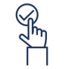 Hand with checkmark icon